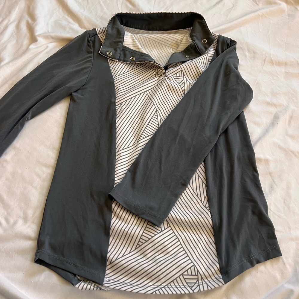 Ellie Striped Gray and White Shirt